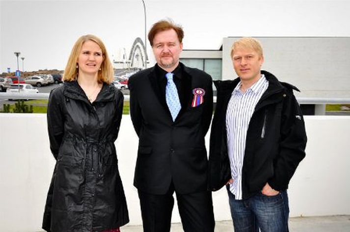 Frambjóðendur Næst besta flokksins, Erla Karlsdóttir, Hjálmar Hjálmarsson og Benedikt Nikulás Anes Ketilsson.