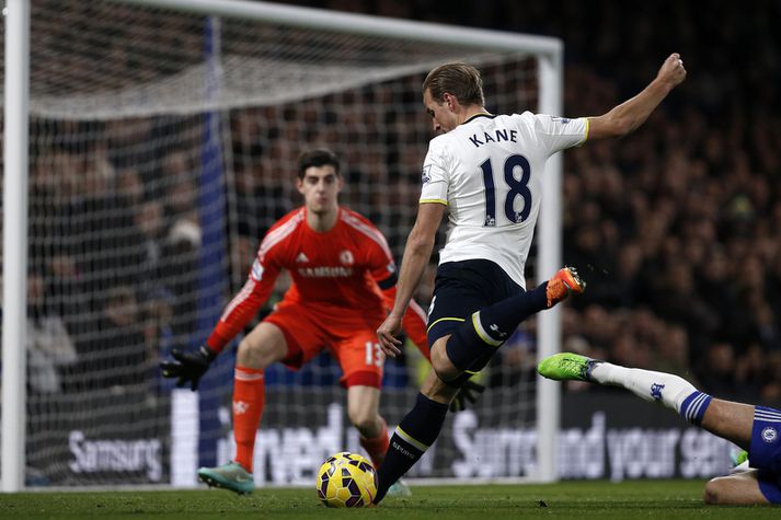 Harry Kane skoraði tvisvar á Courtois síðast en hvað gerist á sunnudaginn?