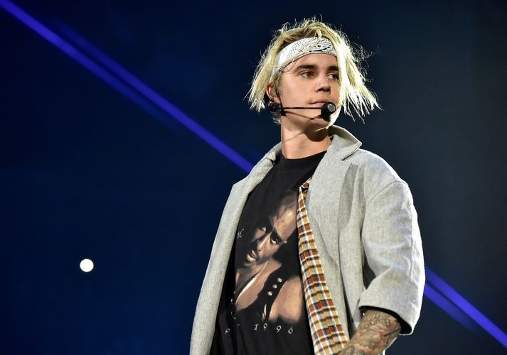 Bieber á tónleikum í Los Angeles fyrr á árinu.