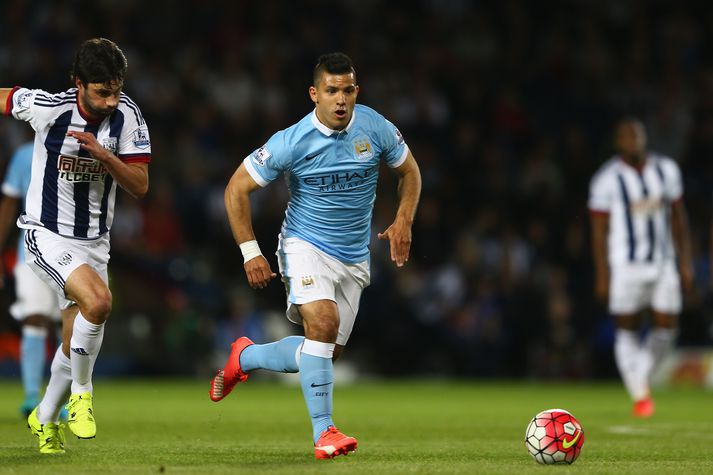 Agüero í leiknum gegn WBA.