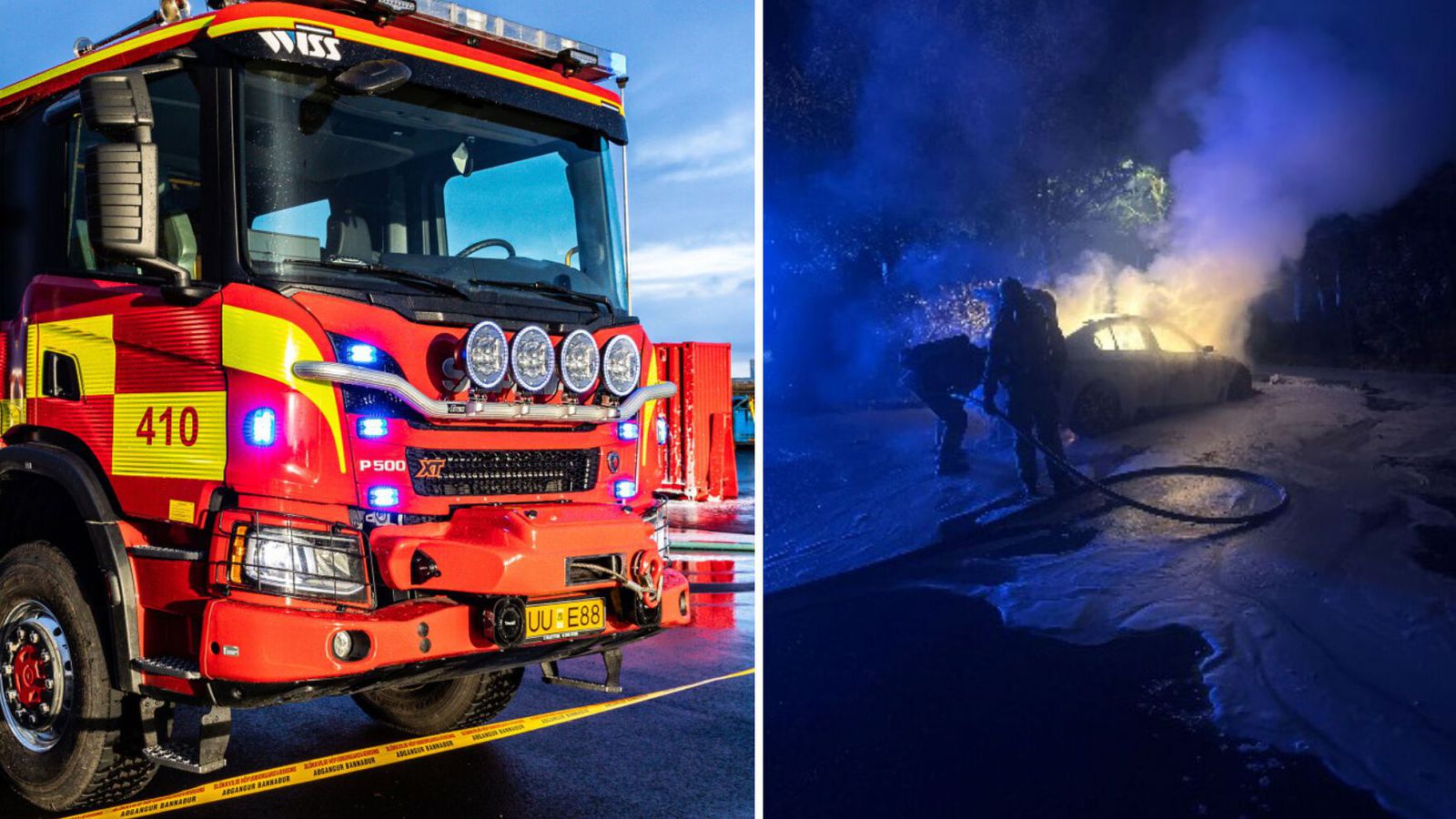 Bílbruni í Hafnarfirði og á Lynghálsi