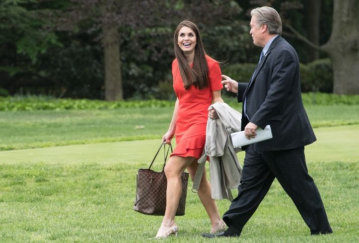 Hope Hicks og Steve Bannon, fyrrverandi aðalráðgjafi Donald Trump Bandaríkjaforseta.