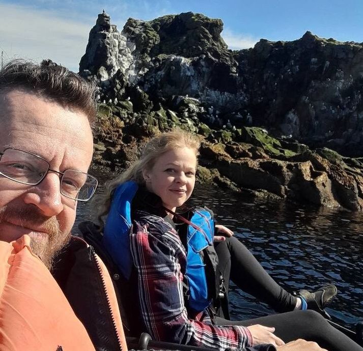 Hjónin Vésteinn og Inga á góðri stundu.