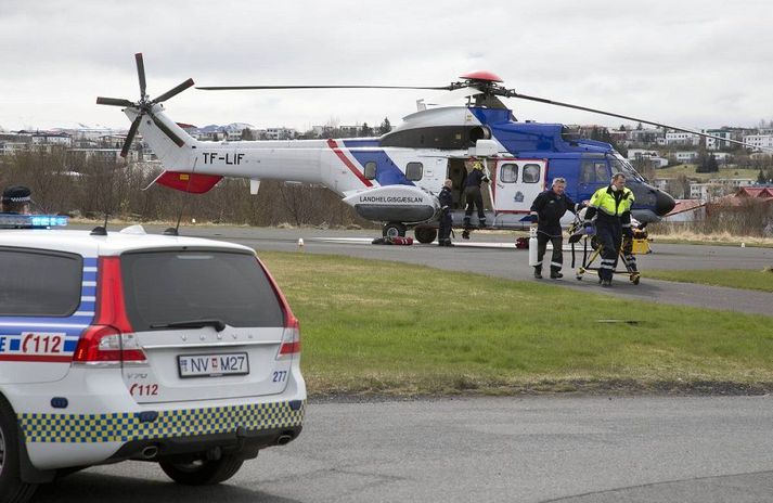 Þrír ferðamenn voru fluttir með þyrlu Landhelgisgæslunnar.