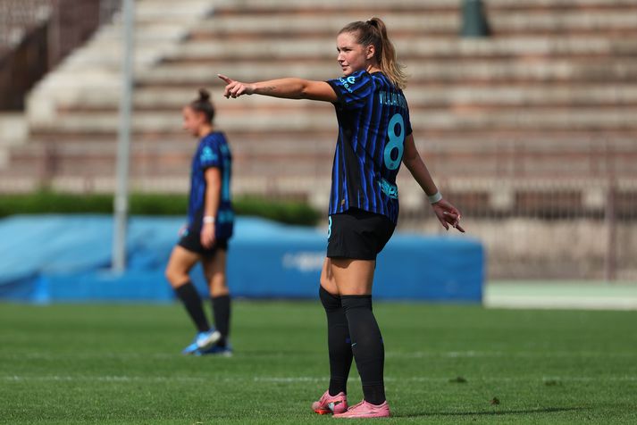 Karólína Lea Vilhjálmsdóttir var í byrjunarliði Internazionale í Albaníu í kvöld.