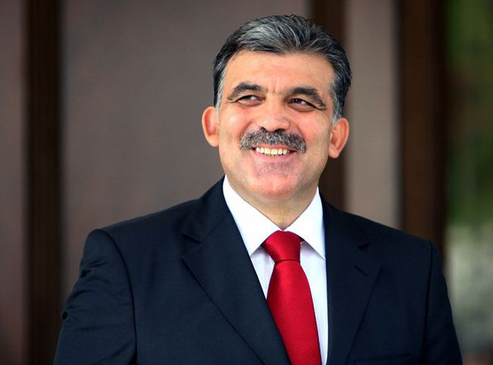 Orðinn forseti. Abdullah Gül kampakátur eftir kjörið í Ankara í gær.