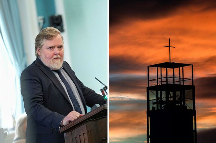 Sigmundur Davíð er allt annað en sáttur með fermingarfræðsluna á Akureyri. Á myndinni er turn Lindarkirkju, sem tengist fréttinni ekki með beinum hætti.