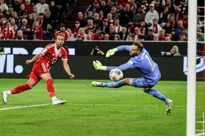 Harry Kane skoraði þrennu gegn RB Leipzig í kvöld.