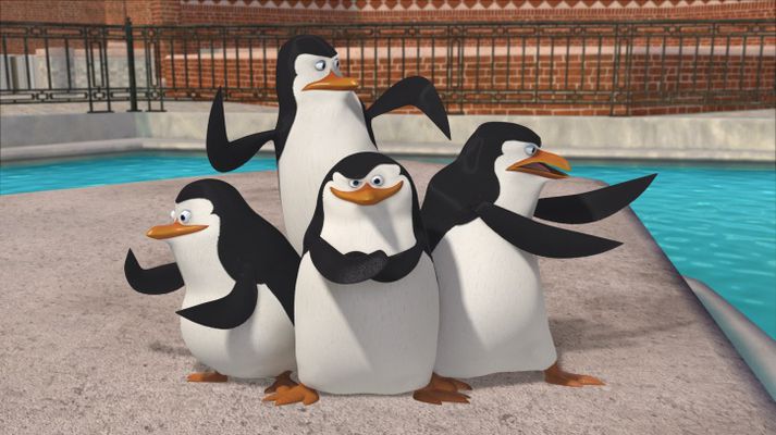 Mörgæsin var greinilega undir áhrifum frá frændum sínum í Madagascar.