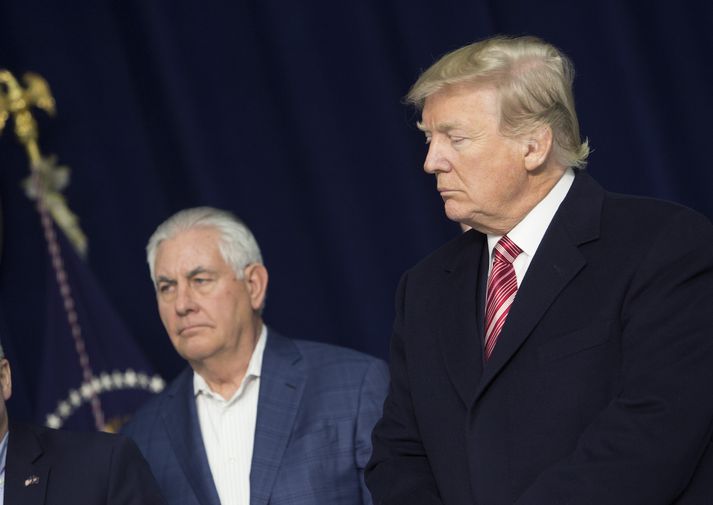 Trump og Tillerson þegar allt lék í lyndi.