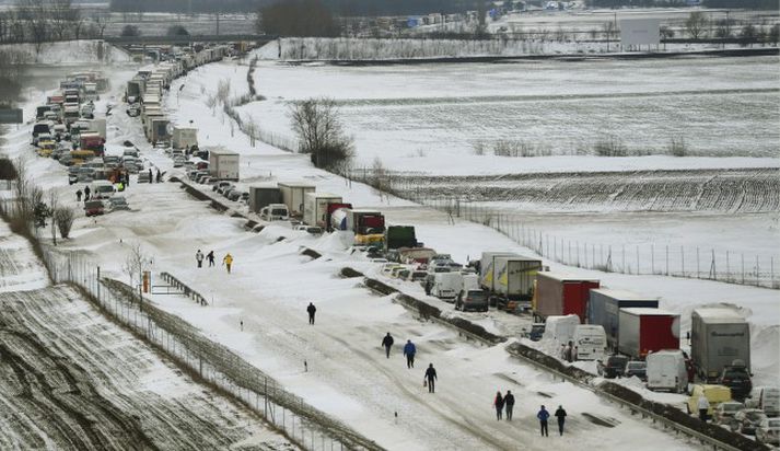 Frá þjóðveginum í dag.