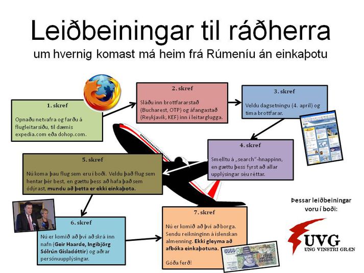 Hér má sjá leiðbeiningarnar sem sendar voru ráðherrum. Hægt er að sjá þær stærri með því að smella á myndina.