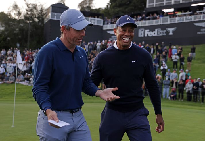 Tiger Woods og Rory McIlroy er góðir vinir og hafa staðið með PGA í stríðinu við Sádana.