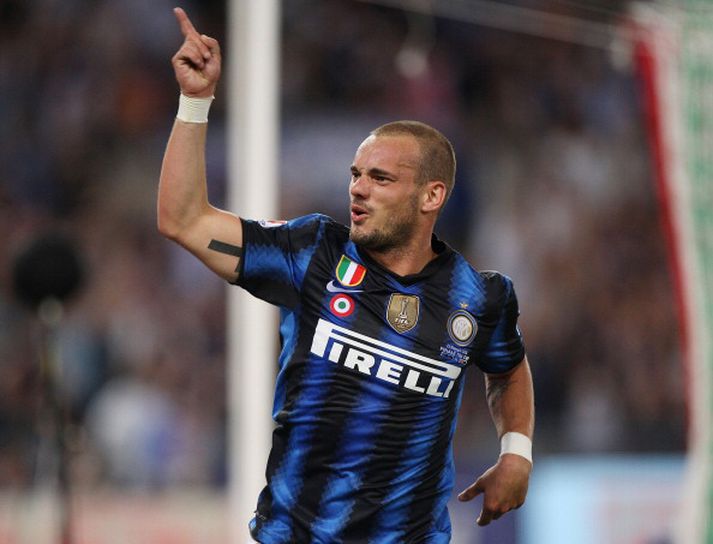 Wesley Sneijder gæti verð á förum frá frá Inter á Ítalíu.