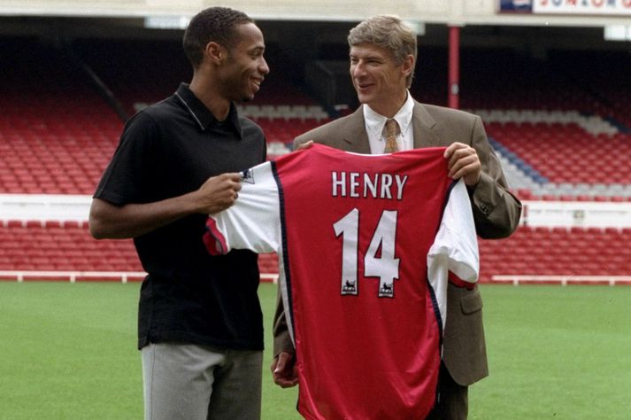 Thierry Henry og Arsene Wenger þegar Henry kom fyrst til Arsenal árið 1999.