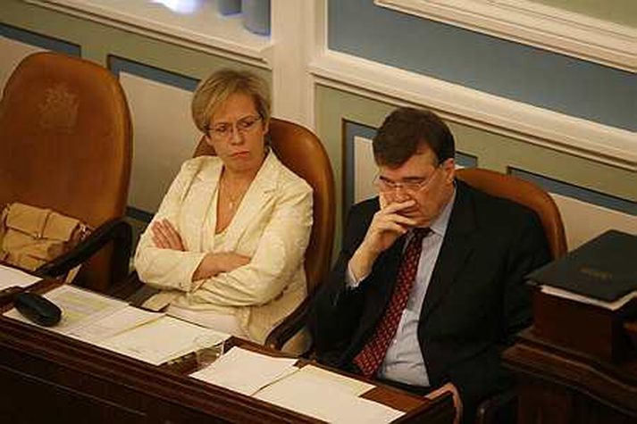 Ingibjörg Sólrún Gísladóttir, utanríkisráðherra, og Geir H. Haarde, forsætisráðherra.