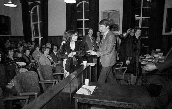 Guðmundar- og Geirfinnsmálið er umtalaðasta dómsmál Íslandssögunnar. Hér má sjá Sævar Ciesielski í Sakadómi Reykjavíkur árið 1977.
