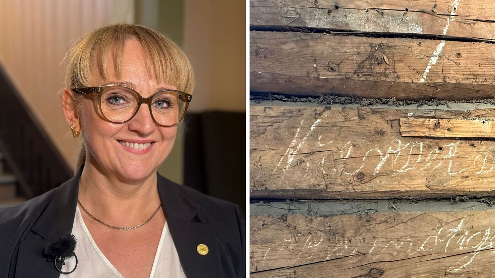 Allt að 200 ára veggja­krot fannst við fram­kvæmdir