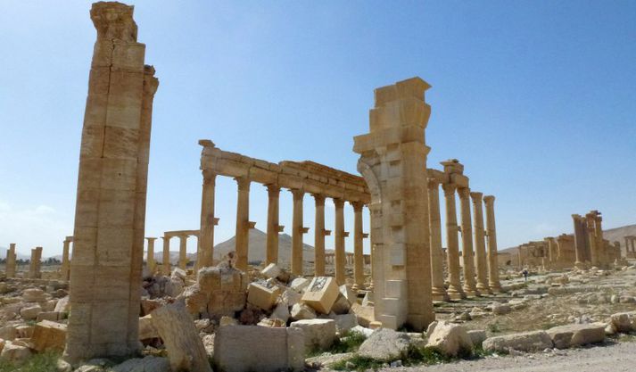 Liðsmenn ISIS sprengdu meðal annars hofin Baal Shamin og Bel í Palmyra, auk frægs turns og sigurboga.