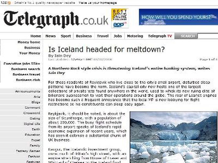 Netútgáfa the Sunday Telegraph.