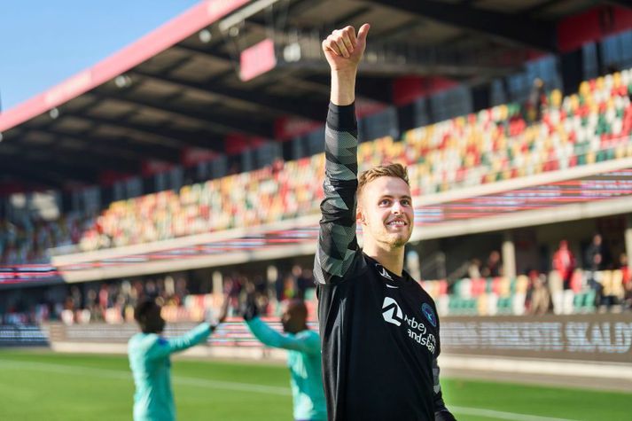 Elías Rafn Ólafsson var í marki Midtjylland í kvöld. 