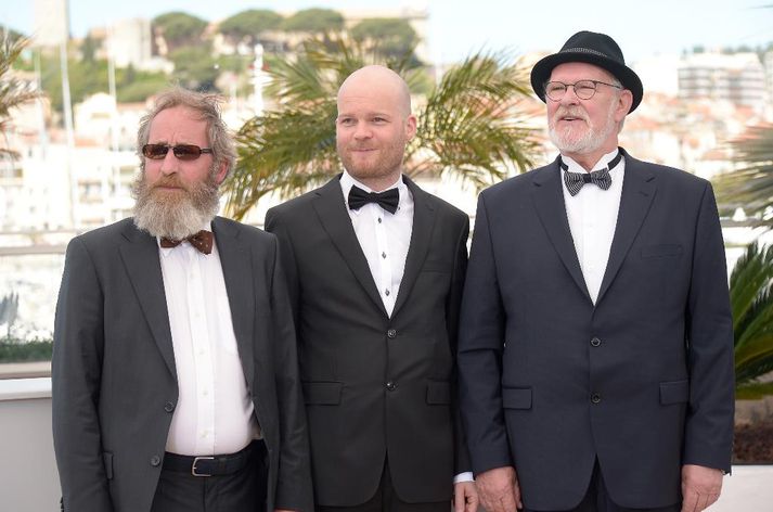 Sigurður Sigurjónsson, Grímur Hákonarson, og Theodór Júlíusson á rauða dreglinum í Cannes.