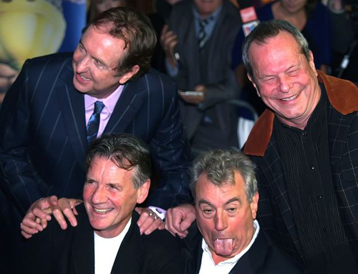 meðlimir python Þeir Eric Idle, Terry Gilliam, Michael Palin og Terry Jones voru í stuði á frumsýningunni.