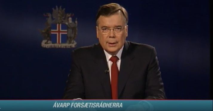 Geir ávarpaði þjóðina klukkan fjögur þann 6. október 2008. 