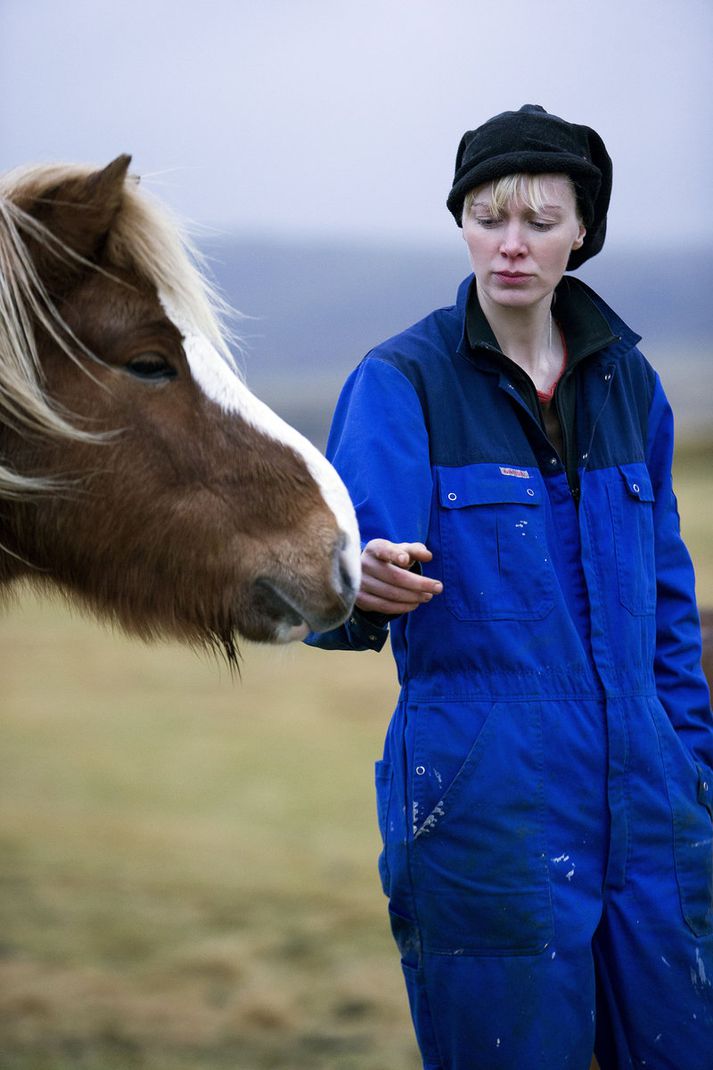 Heiða Guðný bóndi hefur mikinn áhuga á vélum og tækjum.