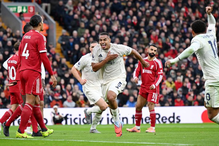 Murillo fagnar fyrsta marki Nottingham Forest en mark kom Liverpool-mönnum algjörlega úr jafnvægi.
