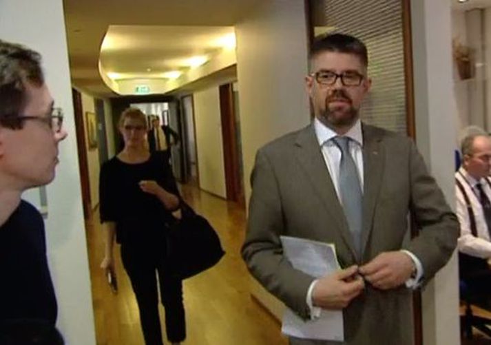 Kári Gylfason, Sunna Gunnarsdóttir Marteins og Gunnar Bragi Sveinsson í hádeginu í dag.