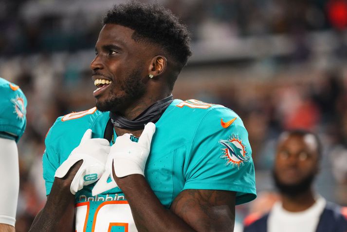 Tyreek Hill hefur verið frábær með Miami Dolphins liðinu í vetur.