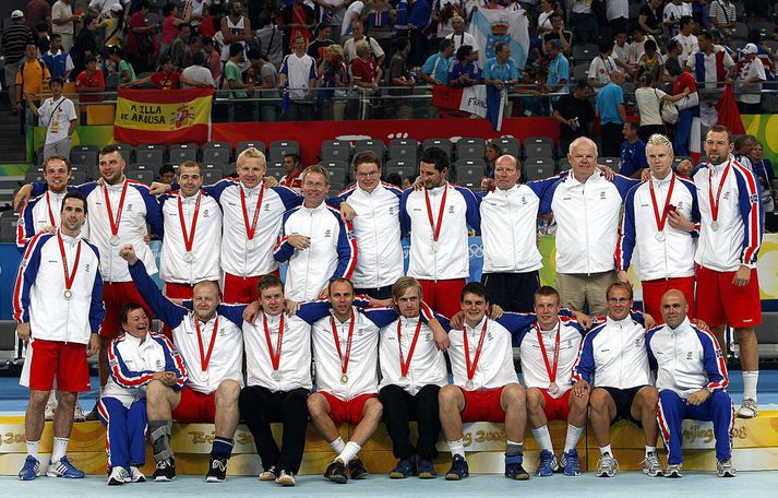 Íslenska liðið sem hafnaði í öðru sæti í Peking 2008.