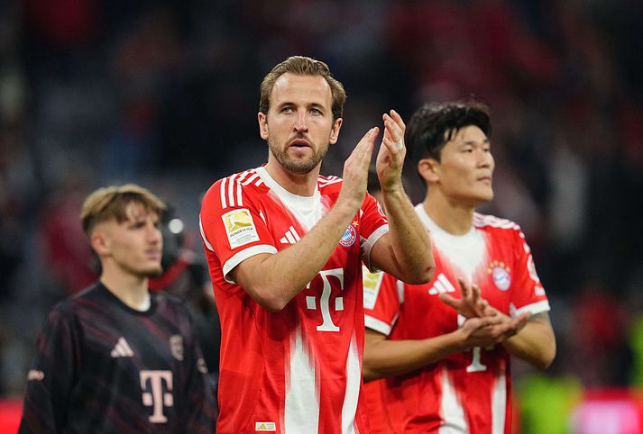 Harry Kane skoraði eitt af mörkum Bayern Munchen í dag 