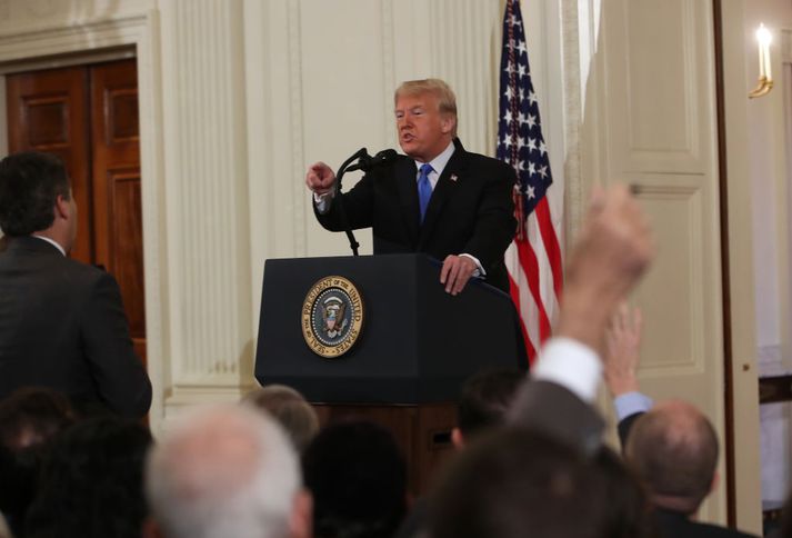 Donald Trump var ekki sáttur við Jim Acosta, fréttamann CNN.