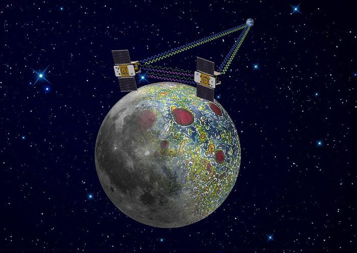 Mögnuð Mælitæki Vísindamenn NASA munu meta segulsvið tunglsins eftir breytingu á afstöðu tveggja könnunarfara. Mynd/NASA