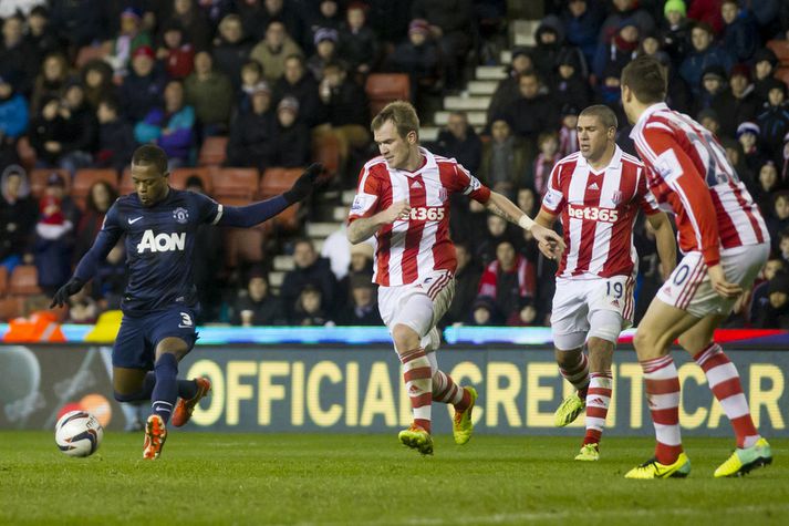 Patrice Evra skoraði með hægri í kvöld.