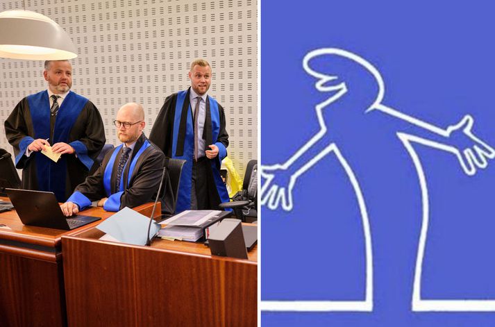 Hluti verjenda í Dettifossmálinu, til vinstri, og Herra Lína, til hægri.