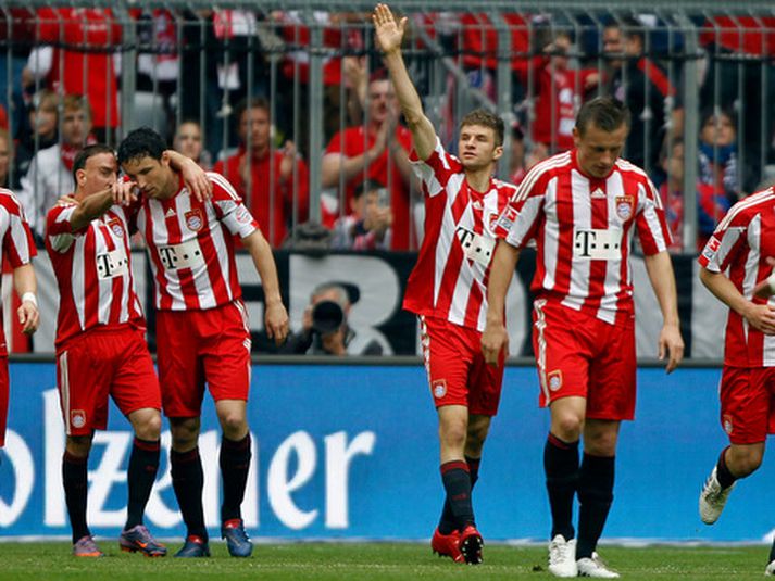 Thomas Müller fagnar einu marka sinna.