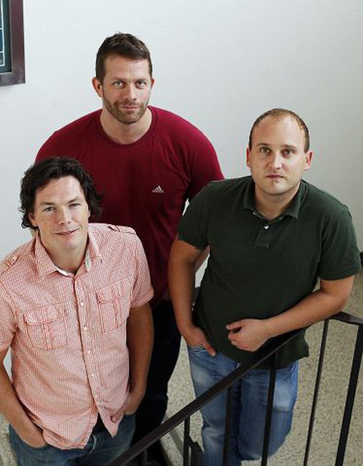 Sindri Bergmann, Óli Haukur Valtýsson og Björgvin Guðmundsson, eigendur uppboðsvefjarins Selt.is.
fréttablaðið/anton