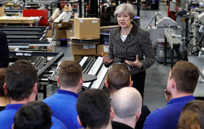 Theresa May hefur farið mikinn í kosningabaráttunni.