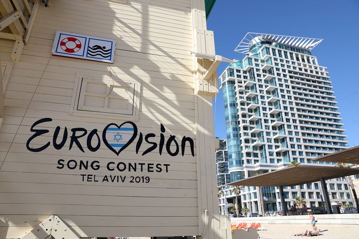 Eurovision er fyrirferðamikið í Tel Aviv þessa dagana.