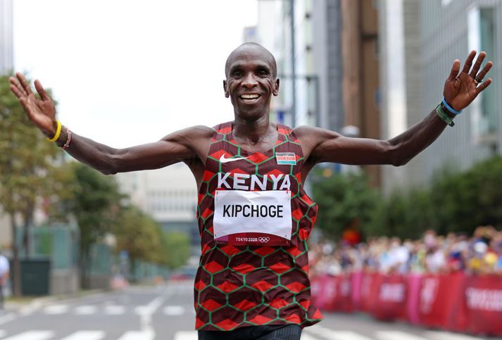 Kipchoge vann sín fjórðu verðlaun á Ólympíuleikum í dag.