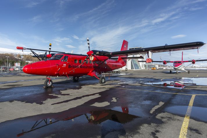 Könnunarflugvél British Antarctic Survey er nú gerð út frá Akureyrarflugvelli. Verið er að rannsaka svonefndan Norður-Íslandsstraum.