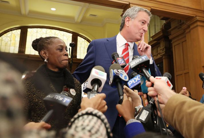 Hjónin Chirlane McCray og Bill de Blasio.