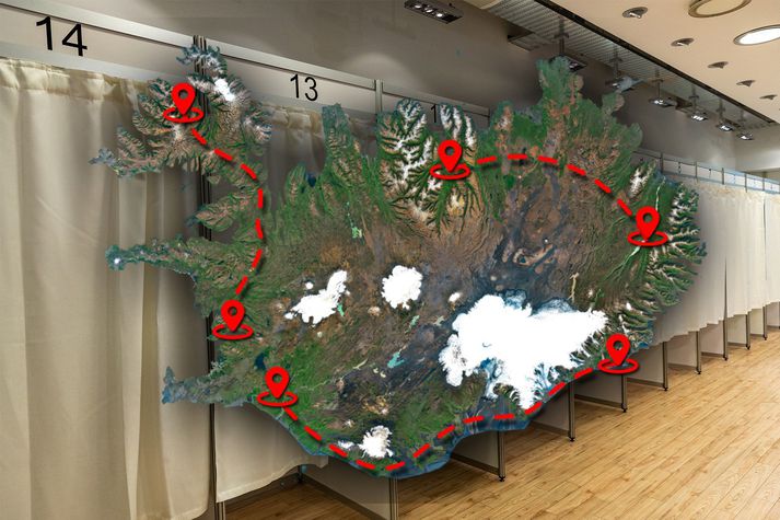 Það þarf að flytja atkvæði landshlutanna á milli aðfaranótt sunnudags - og það getur alltaf tafist.