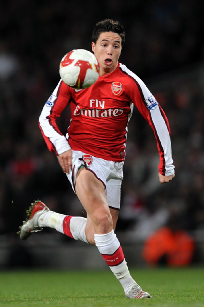 Samir Nasri skoraði fyrir Arsenal á móti Manchester United.