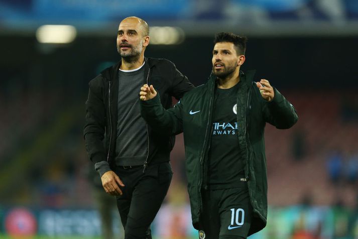 Guardiola ásamt Aguero