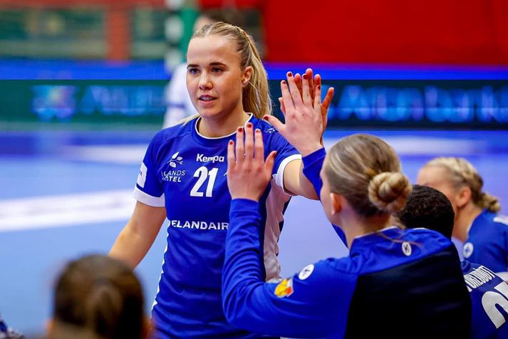 Sandra Erlingsdóttir fór á kostum og gerði 11 mörk í dag