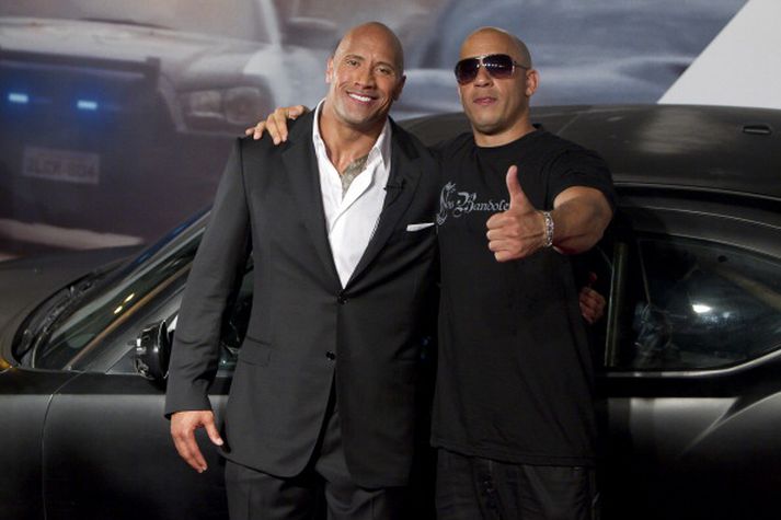 Dwayne Johnson (t.v.) og Vin Diesel.